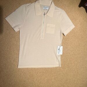 Frame ivory wool& cashmere zip top . NWT size Xs